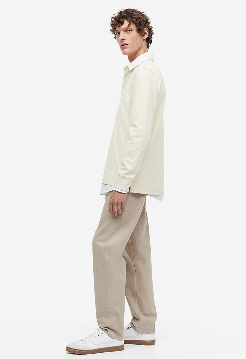 H&M - Regular fit cotton rugby shirt - beige