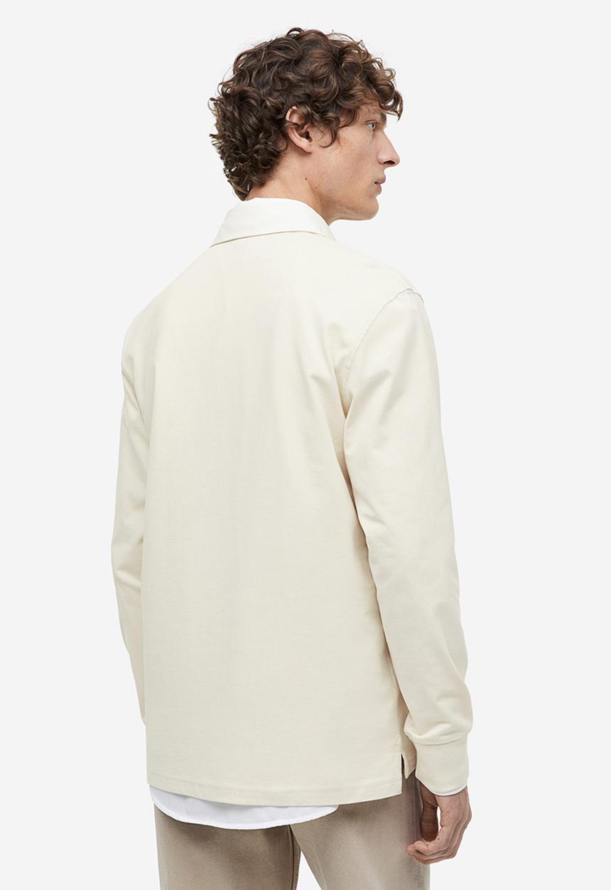 H&M - Regular fit cotton rugby shirt - beige