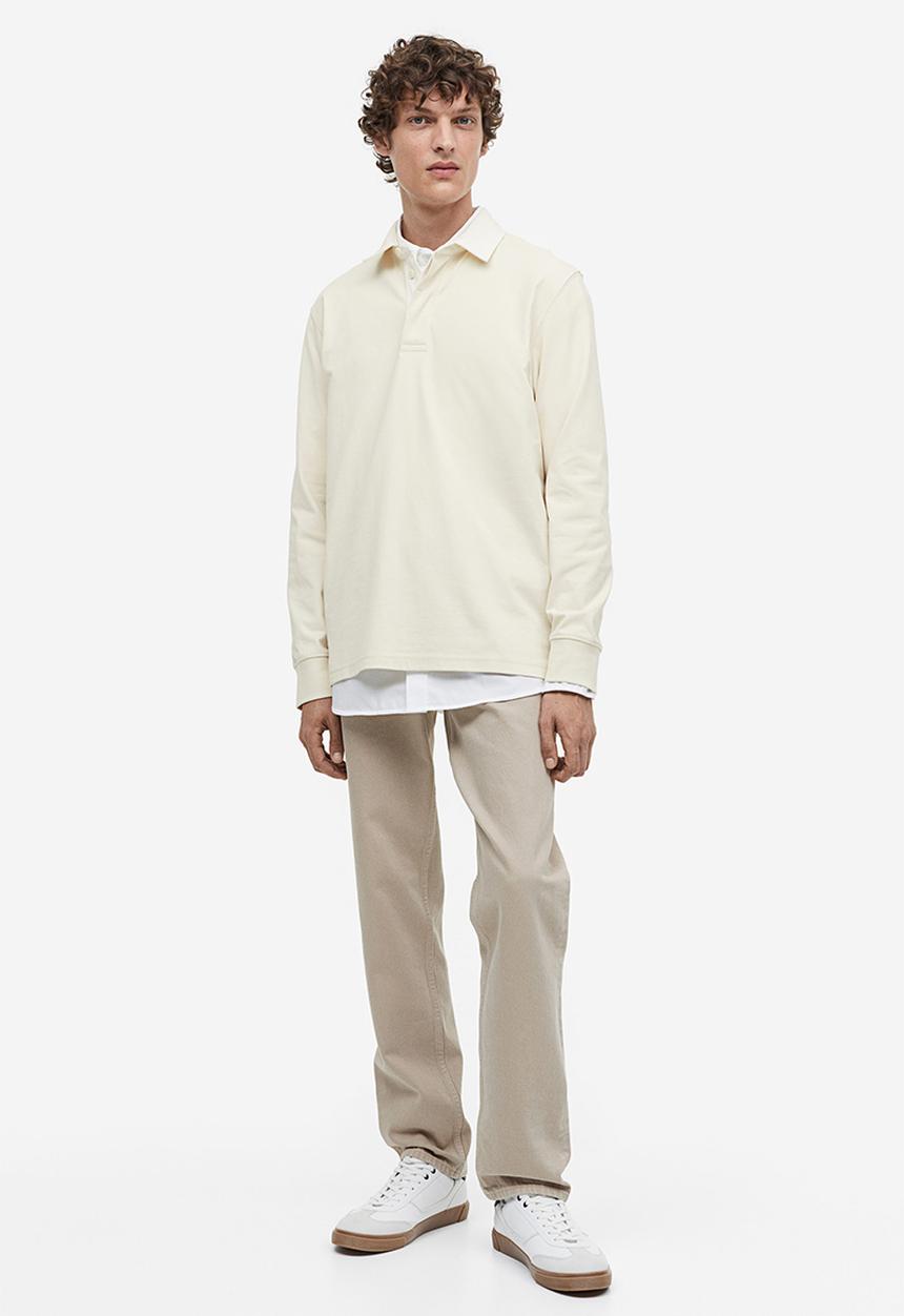 H&M - Regular fit cotton rugby shirt - beige