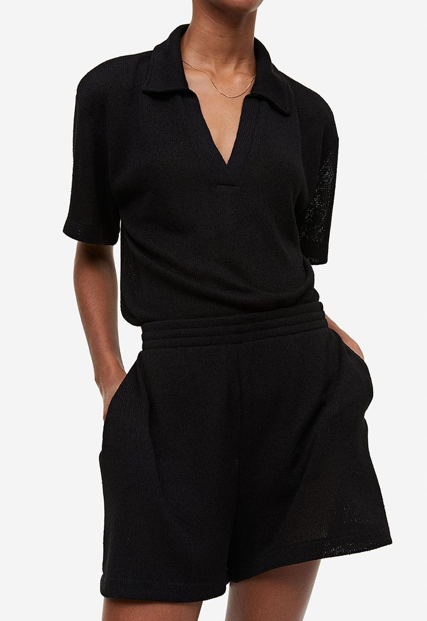 H&M - Jersey shorts - black