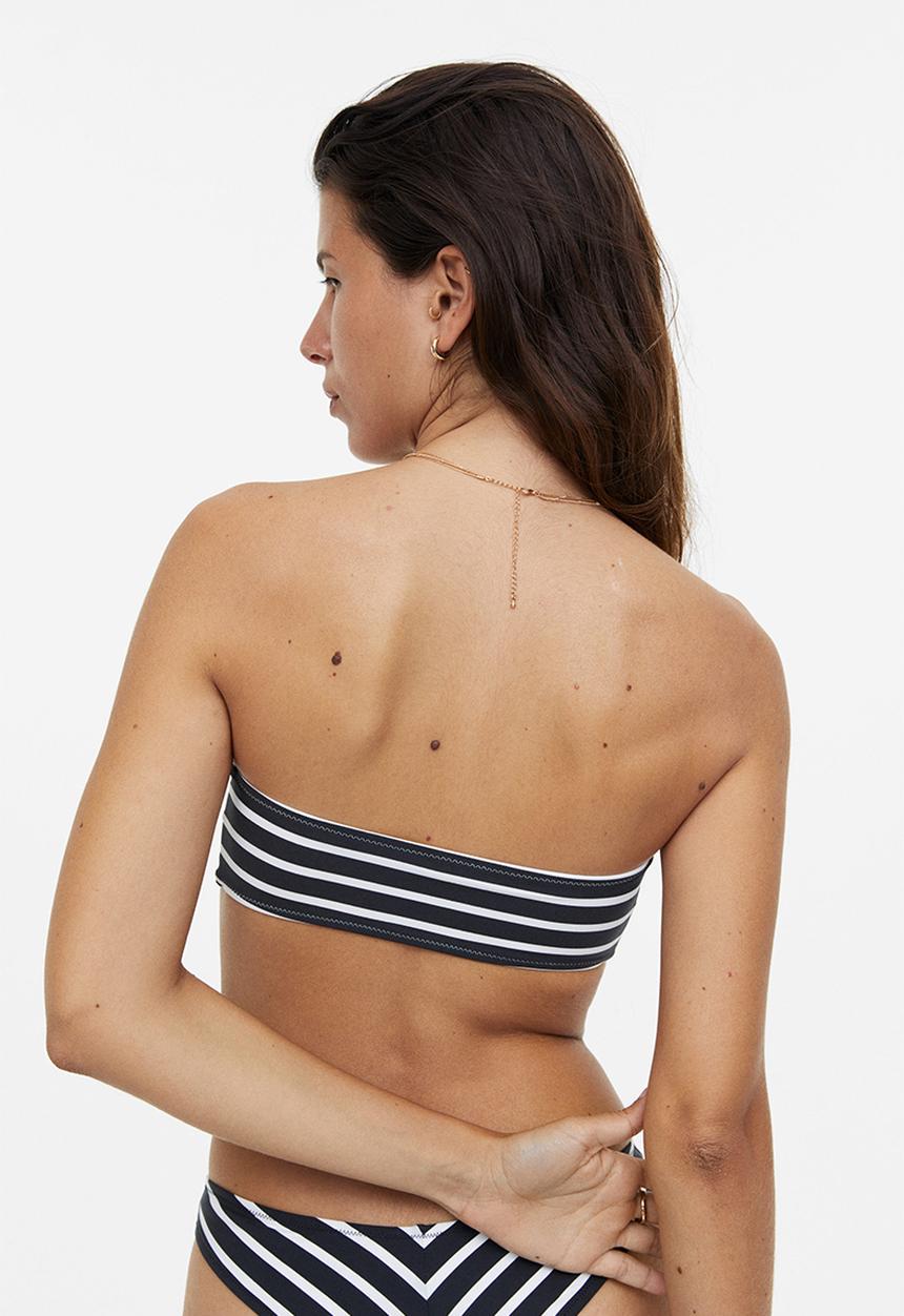 H&M - Padded bikini top - black striped