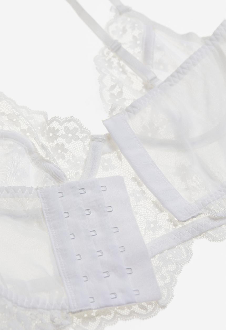 H&M - Non-padded lace bustier - white