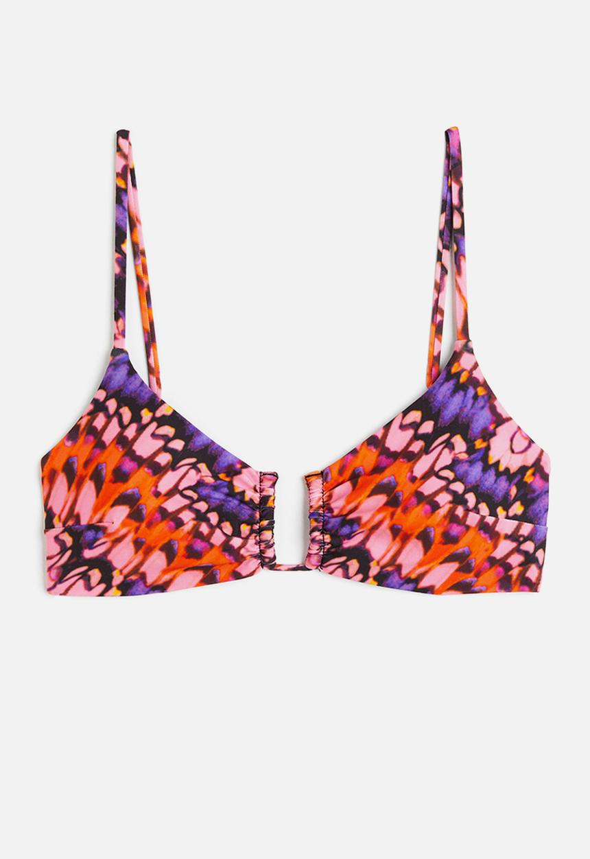 H&M - Padded bikini top - pink patterned