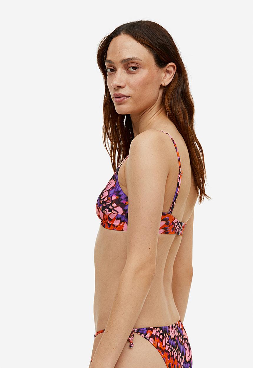 H&M - Padded bikini top - pink patterned
