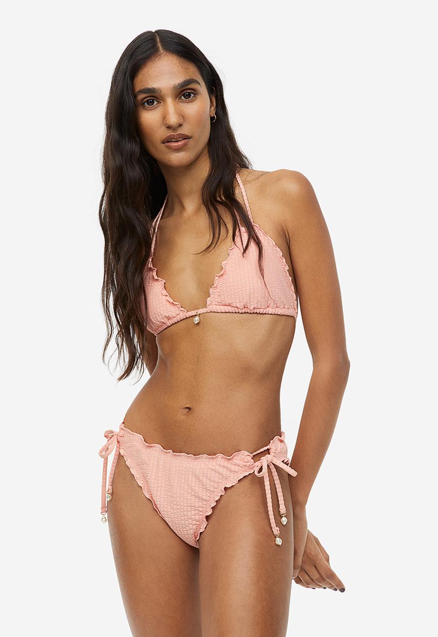 H&M - Padded triangle bikini top - peach pink