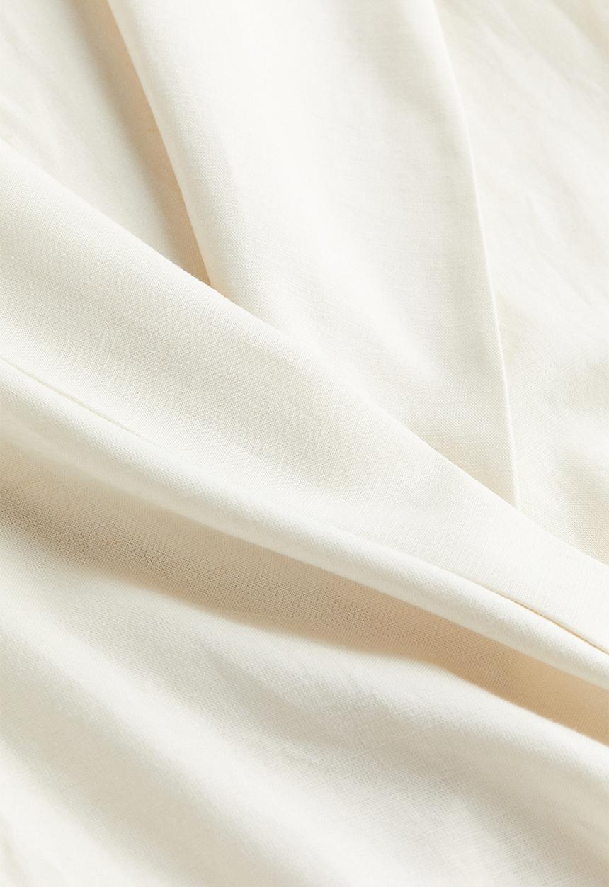 H&M - Linen-blend wrap dress - white