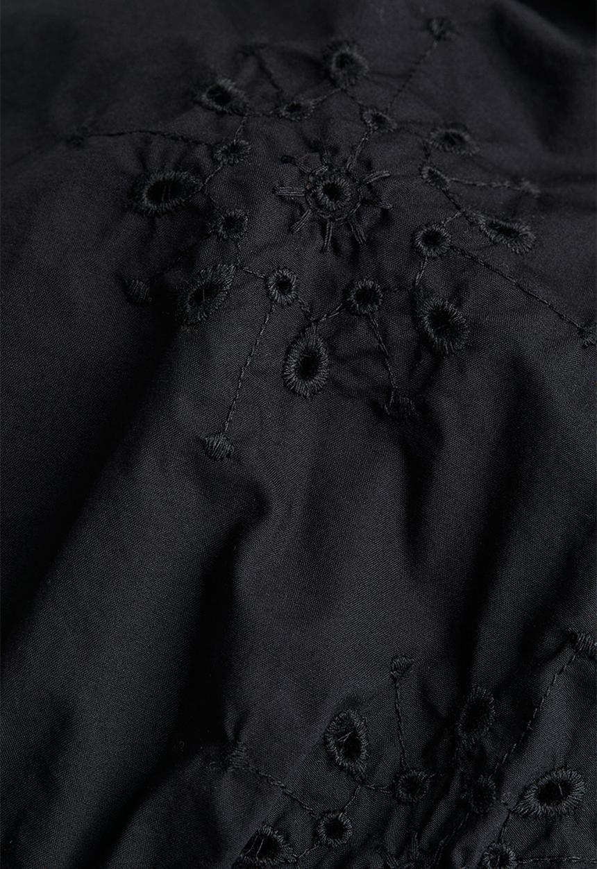 H&M - Puff-sleeved blouse - black