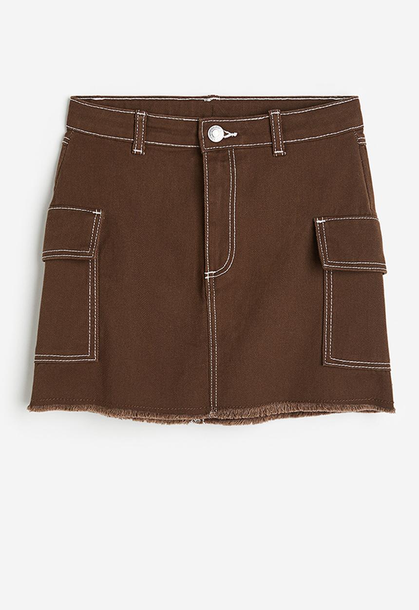 H&M - Twill cargo skirt - dark brown
