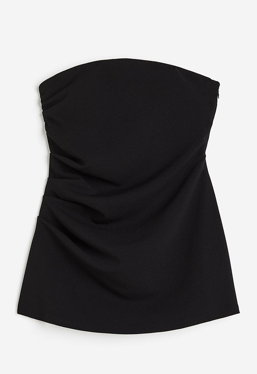 H&M - Draped bandeau top - black