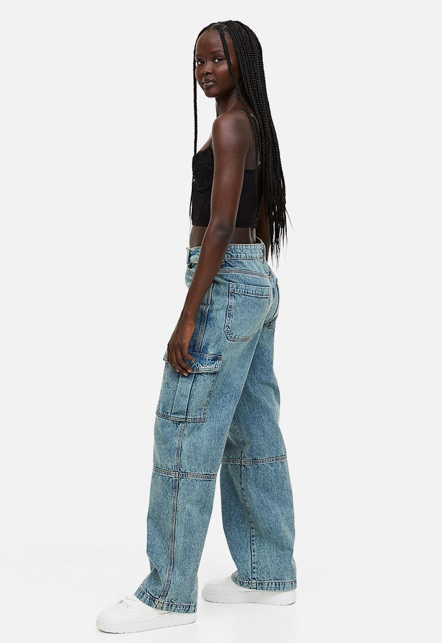 H&M - Denim cargo trousers - blue