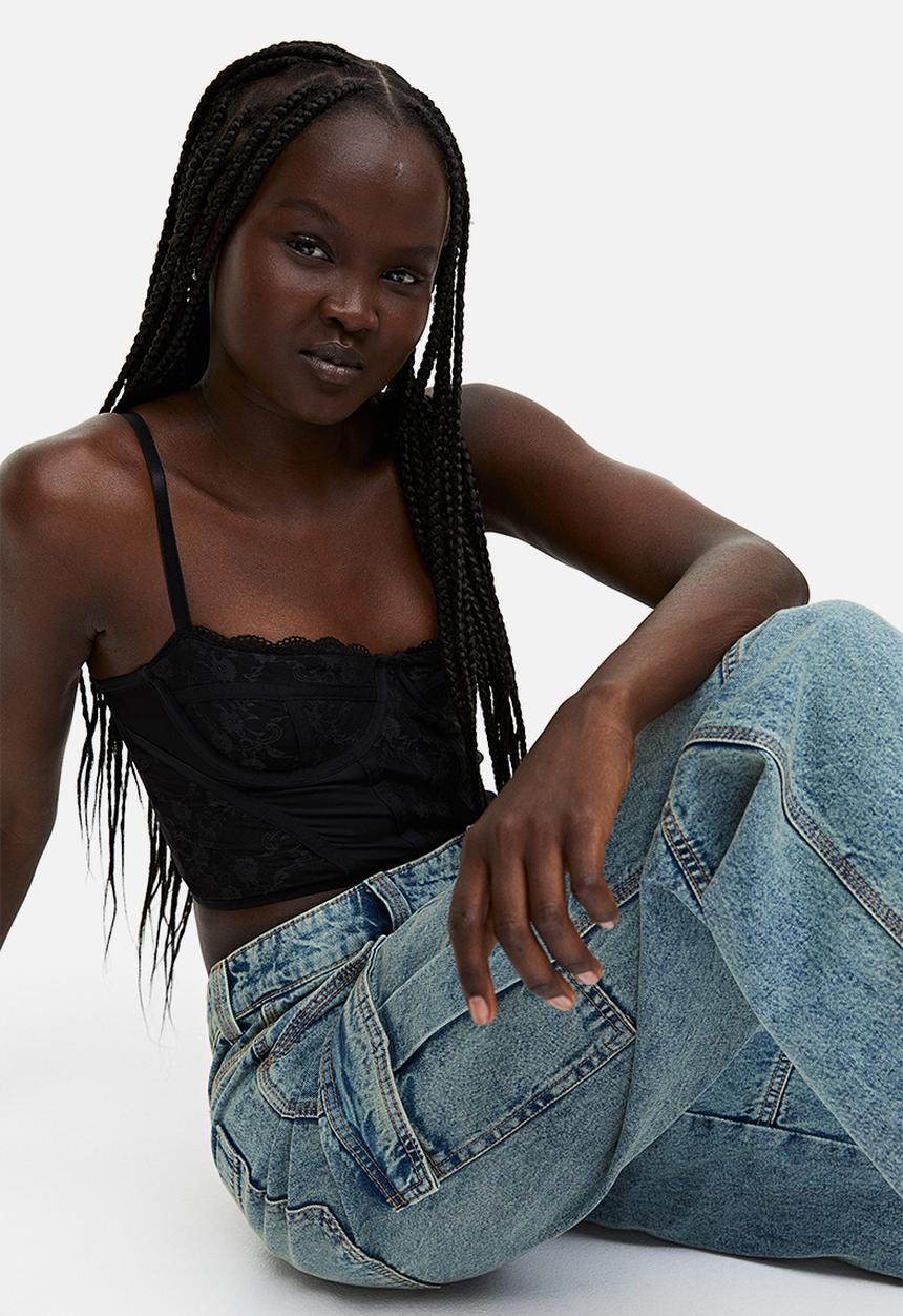 H&M - Denim cargo trousers - blue