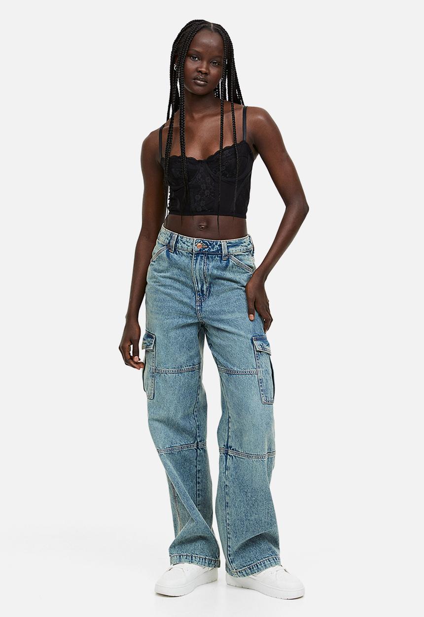 H&M - Denim cargo trousers - blue
