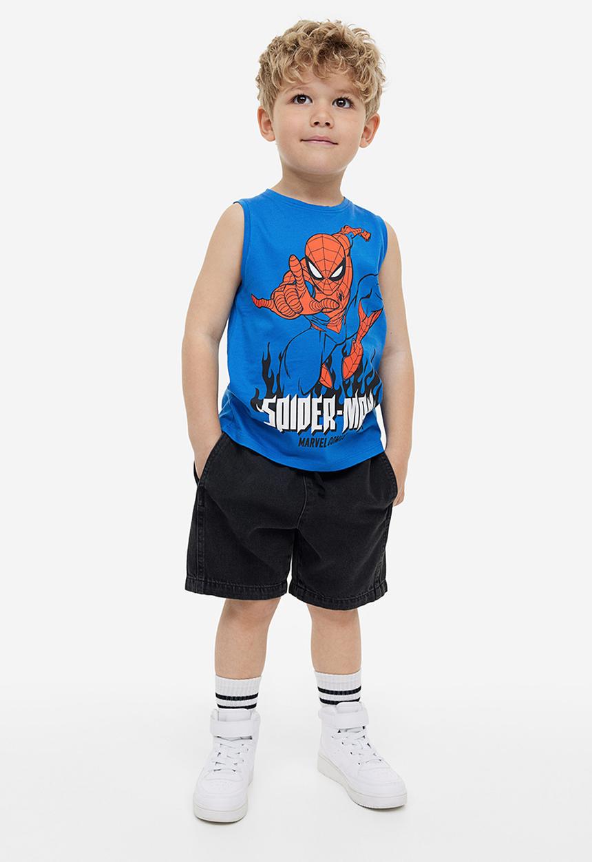 H&M - Printed vest top - bright blue/spider-man