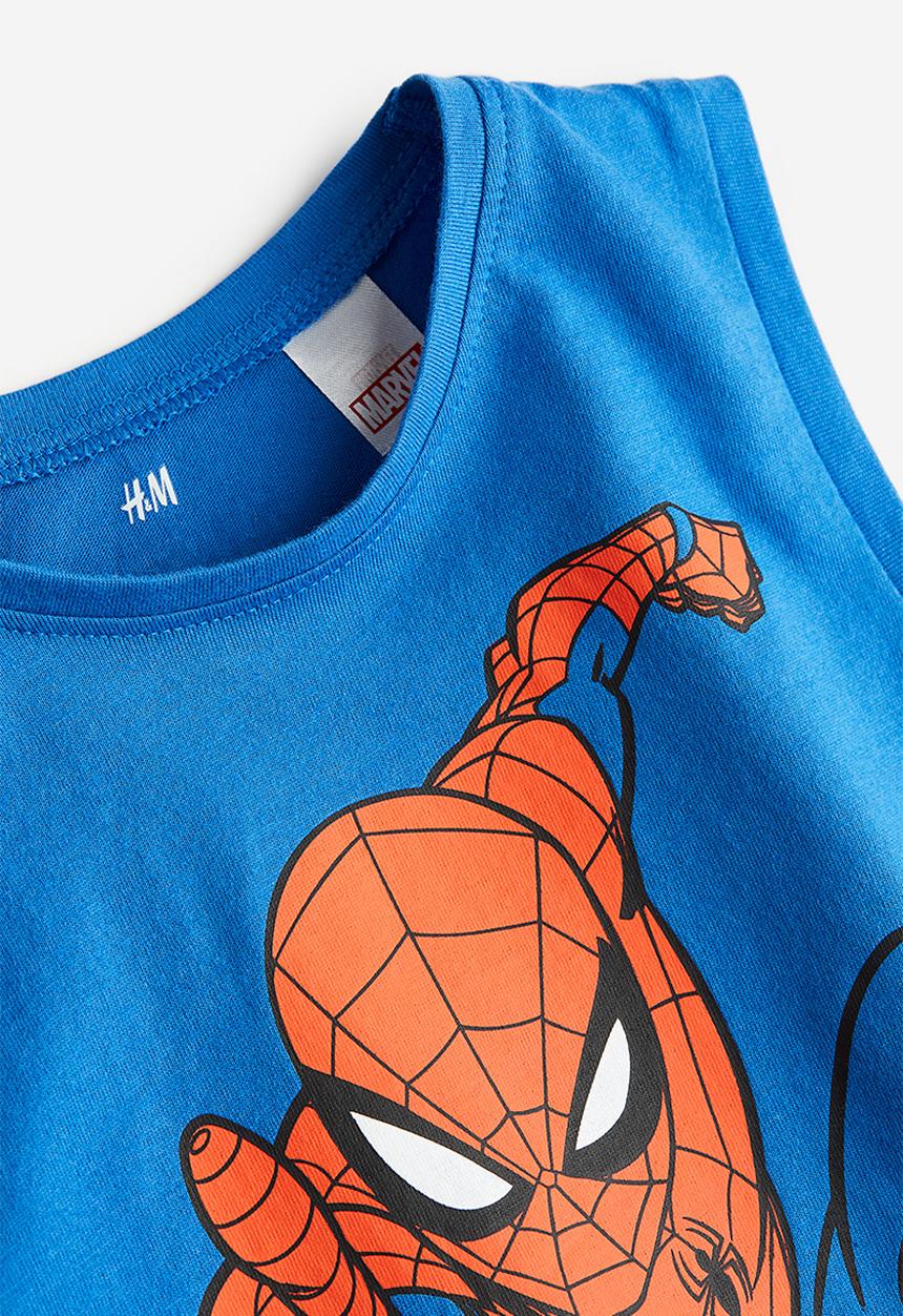H&M - Printed vest top - bright blue/spider-man