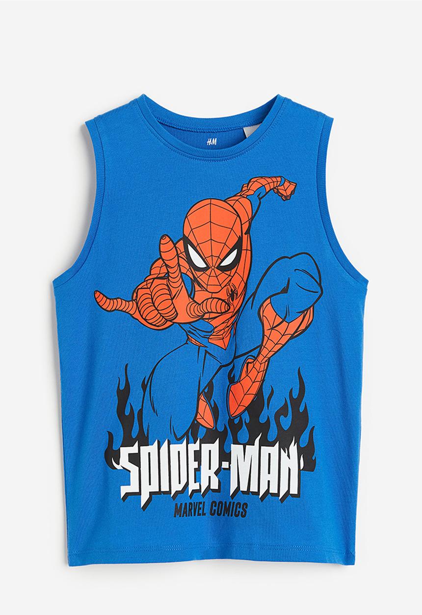 H&M - Printed vest top - bright blue/spider-man