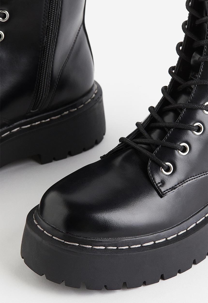 H&M - Lace-up boots - black