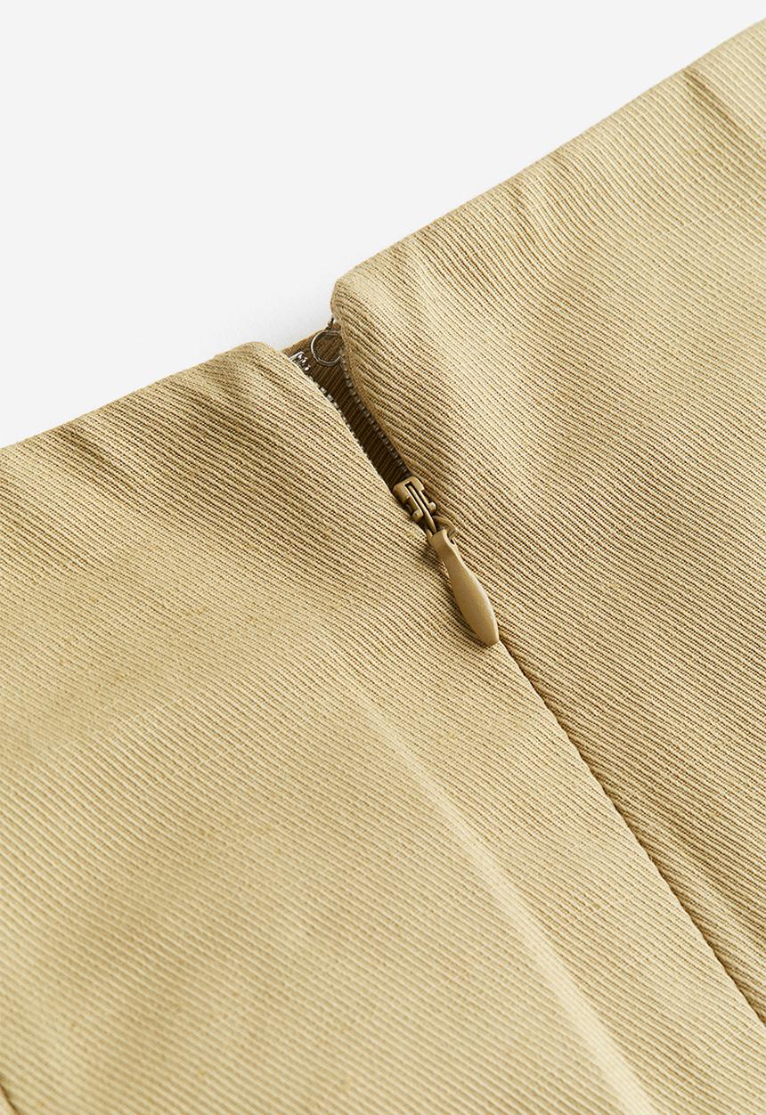 H&M - Linen-blend cargo mini skirt - beige