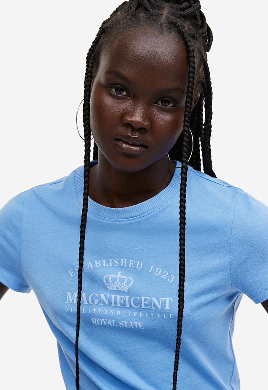 H&M - Printed T-shirt - blue magnificent