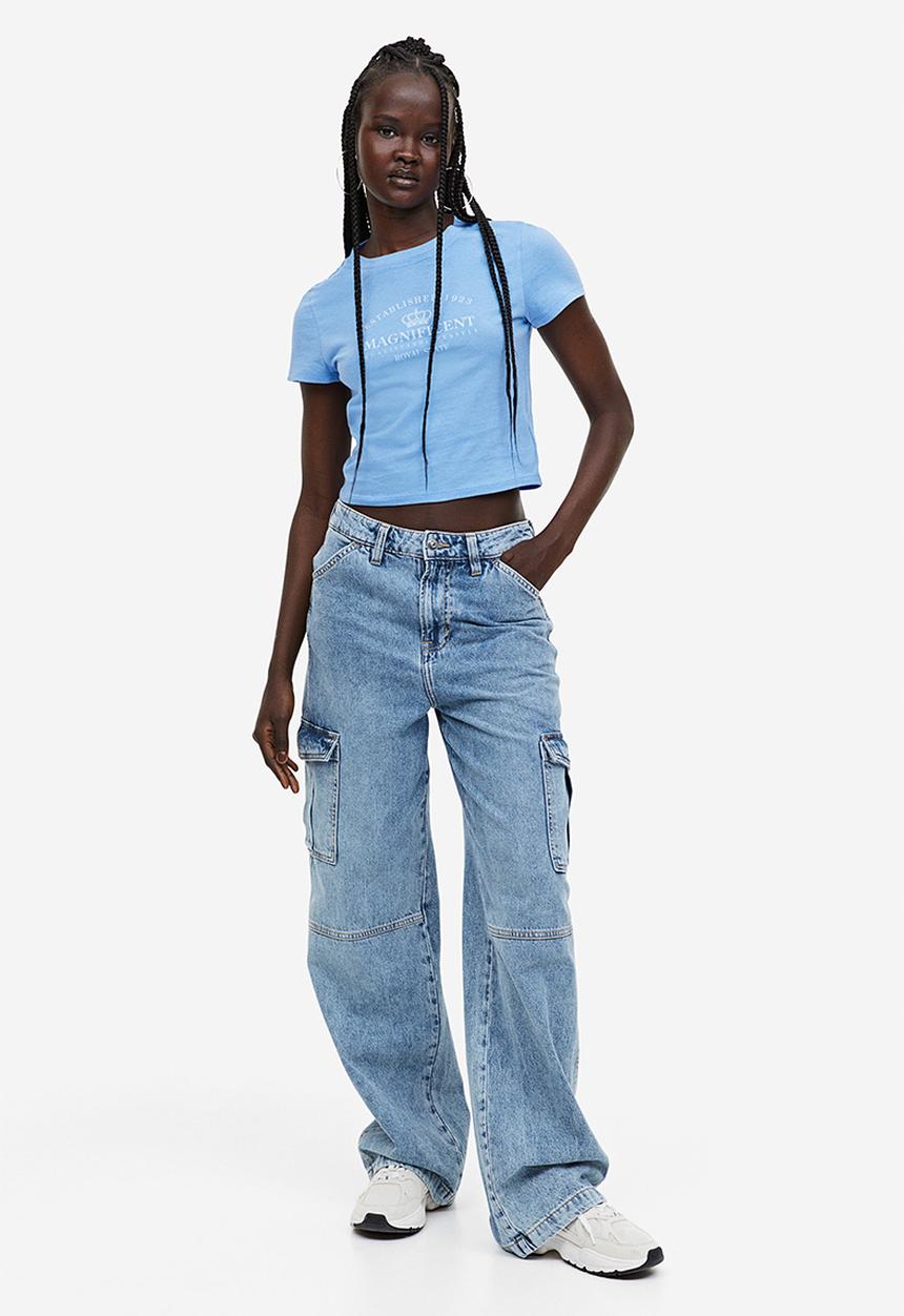 H&M - Printed T-shirt - blue magnificent
