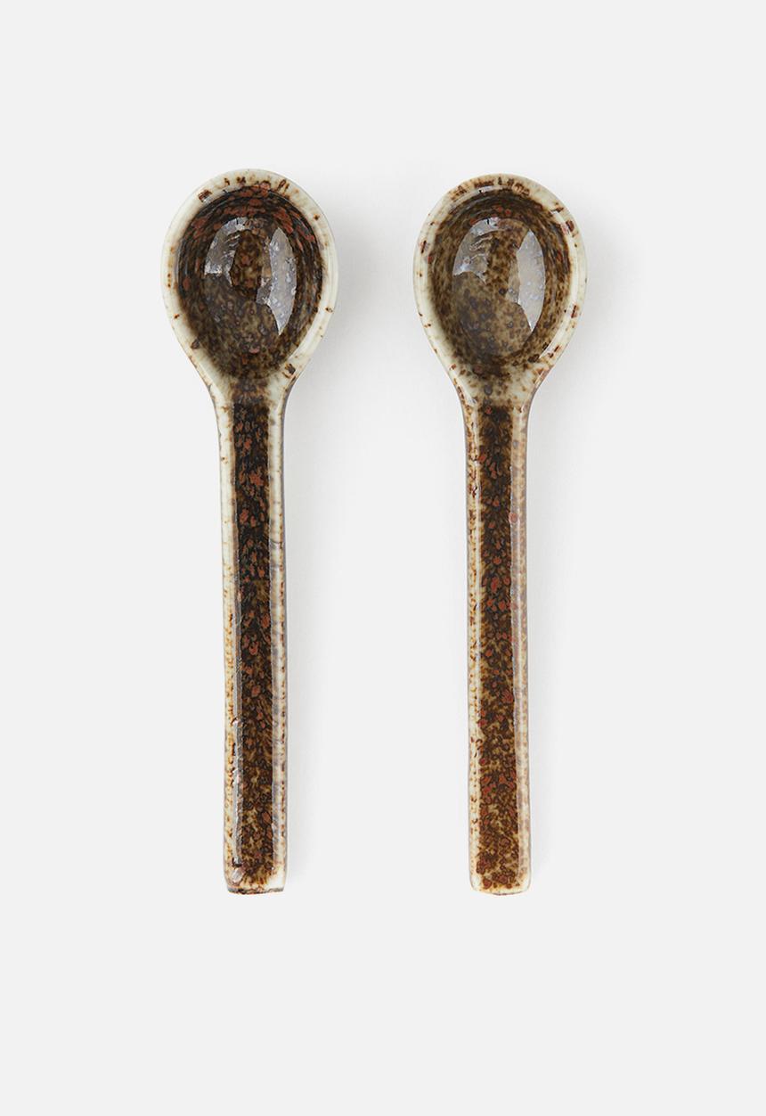 H&M - 2-Pack porcelain spoons - mole speckled