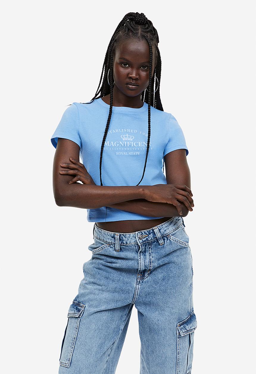 H&M - Printed T-shirt - blue magnificent