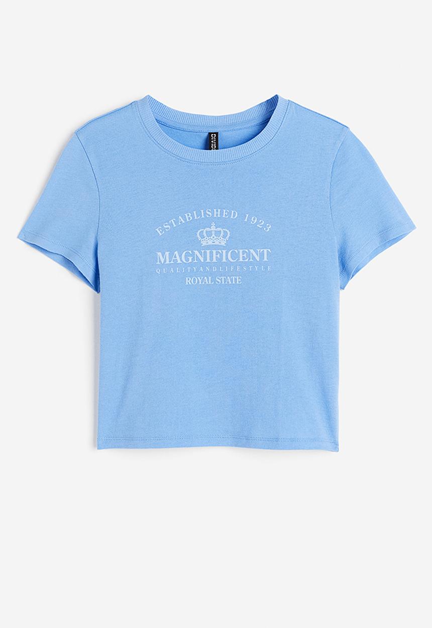 H&M - Printed T-shirt - blue magnificent