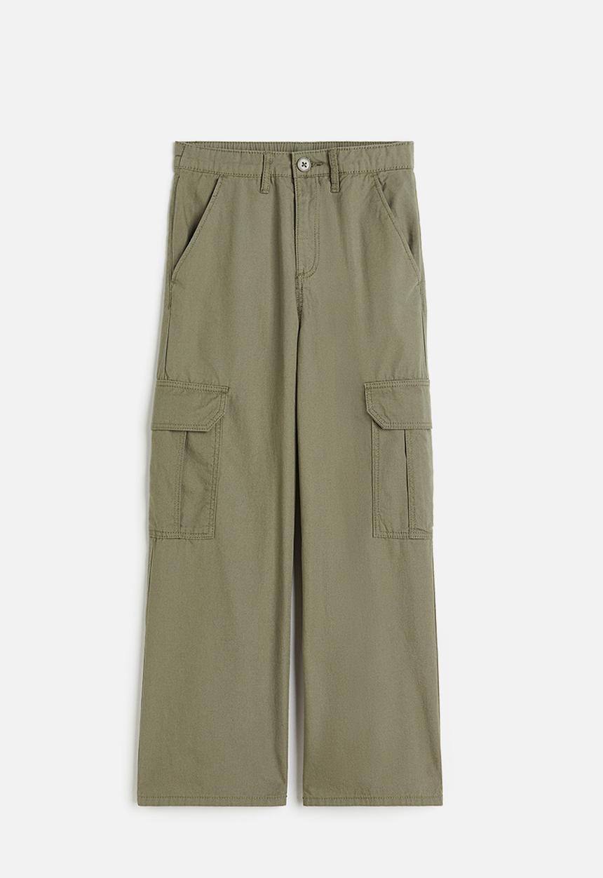 H&M - Wide cargo trousers - green