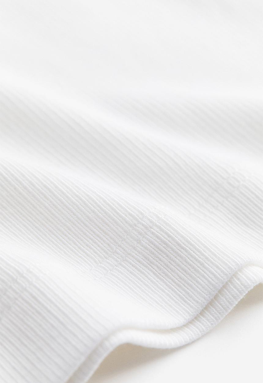 H&M - Ribbed modal-blend top - white