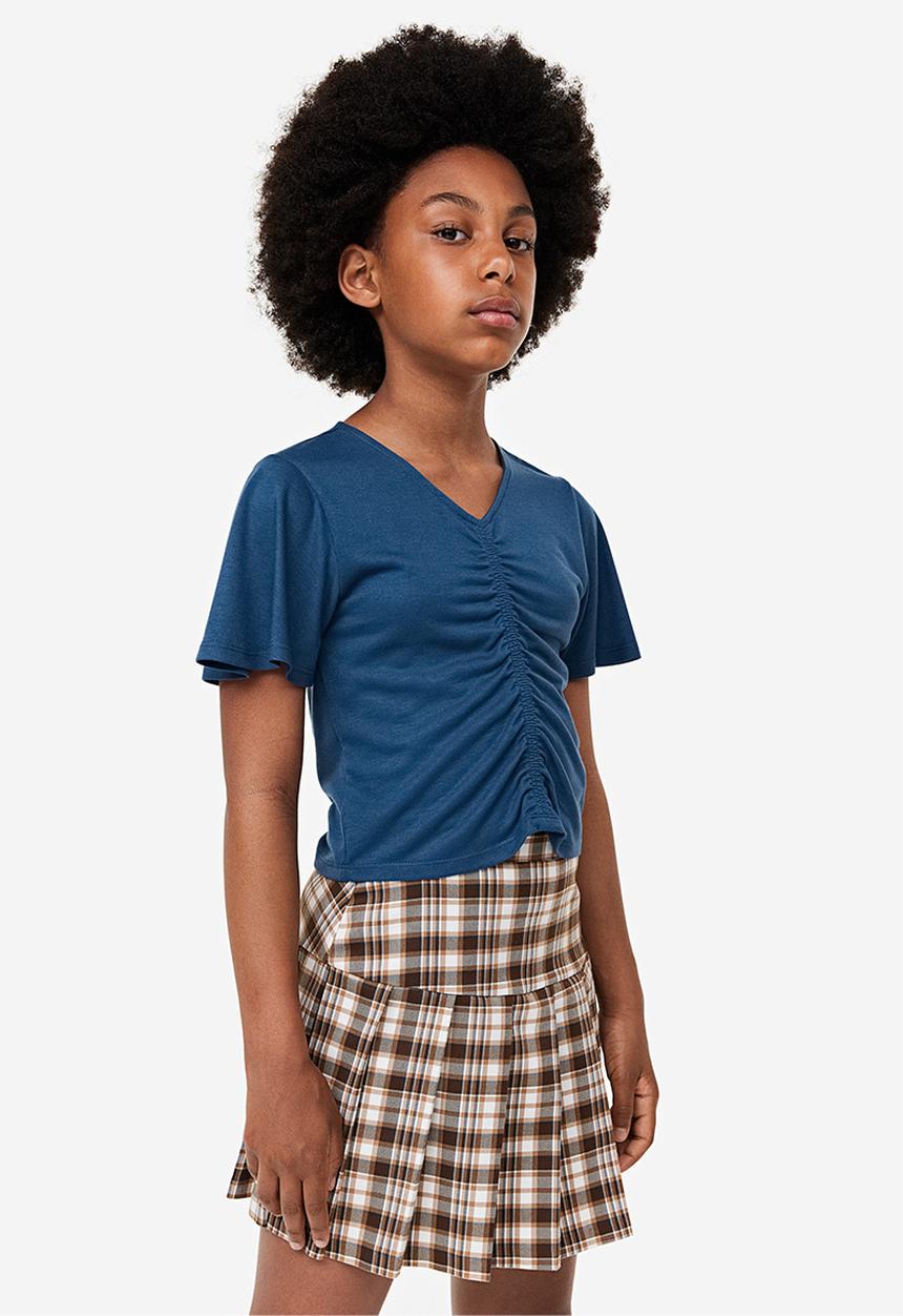 H&M - Ruched jersey t-shirt - dark blue