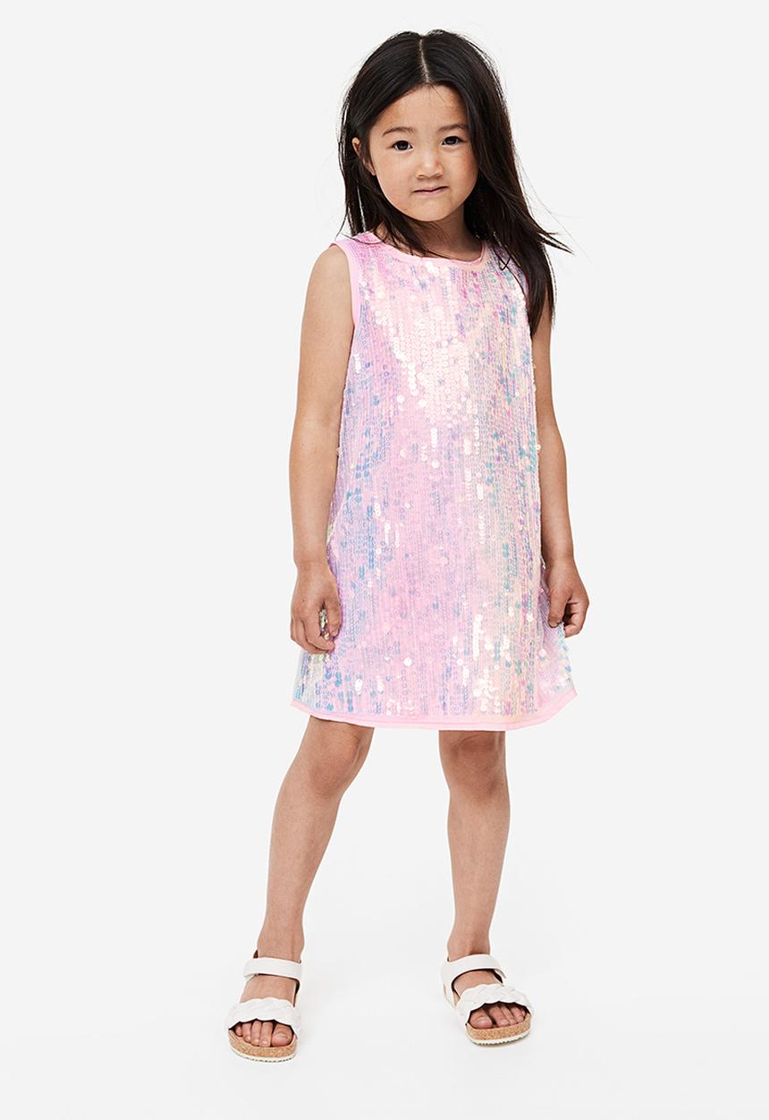 H&M - Sequined a-line dress - light pink/sequined