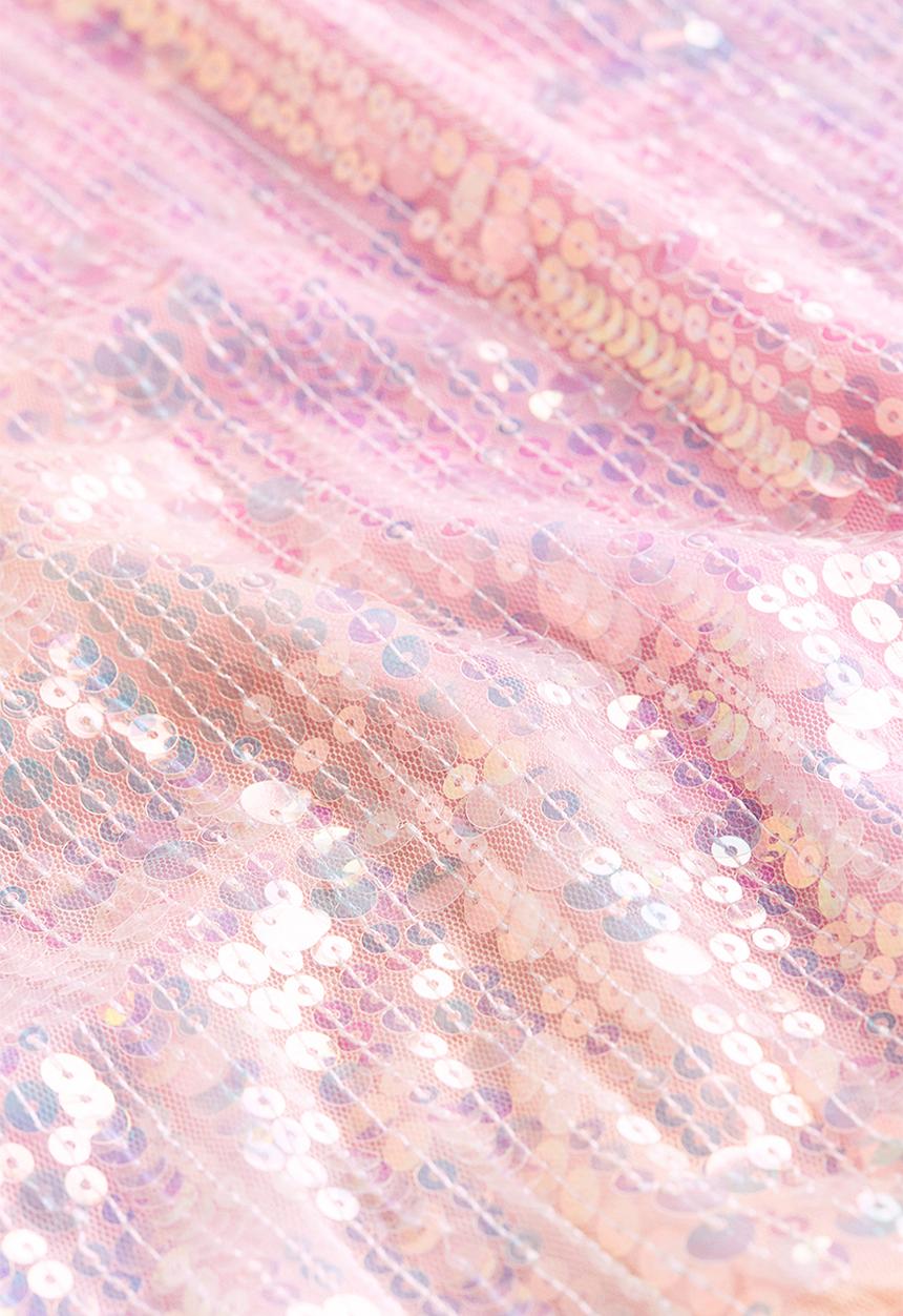H&M - Sequined a-line dress - light pink/sequined
