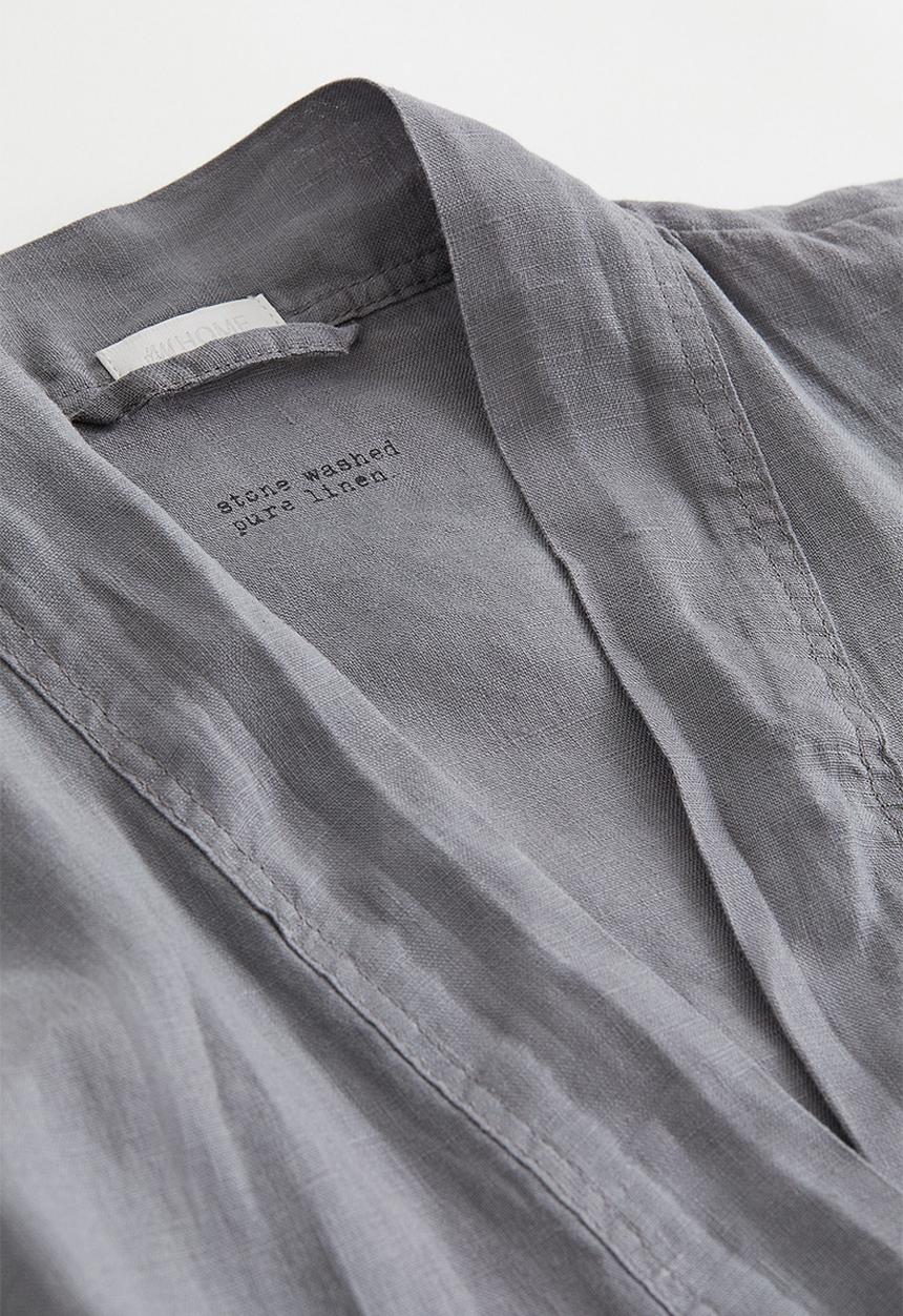 H&M - Washed linen dressing gown - grey