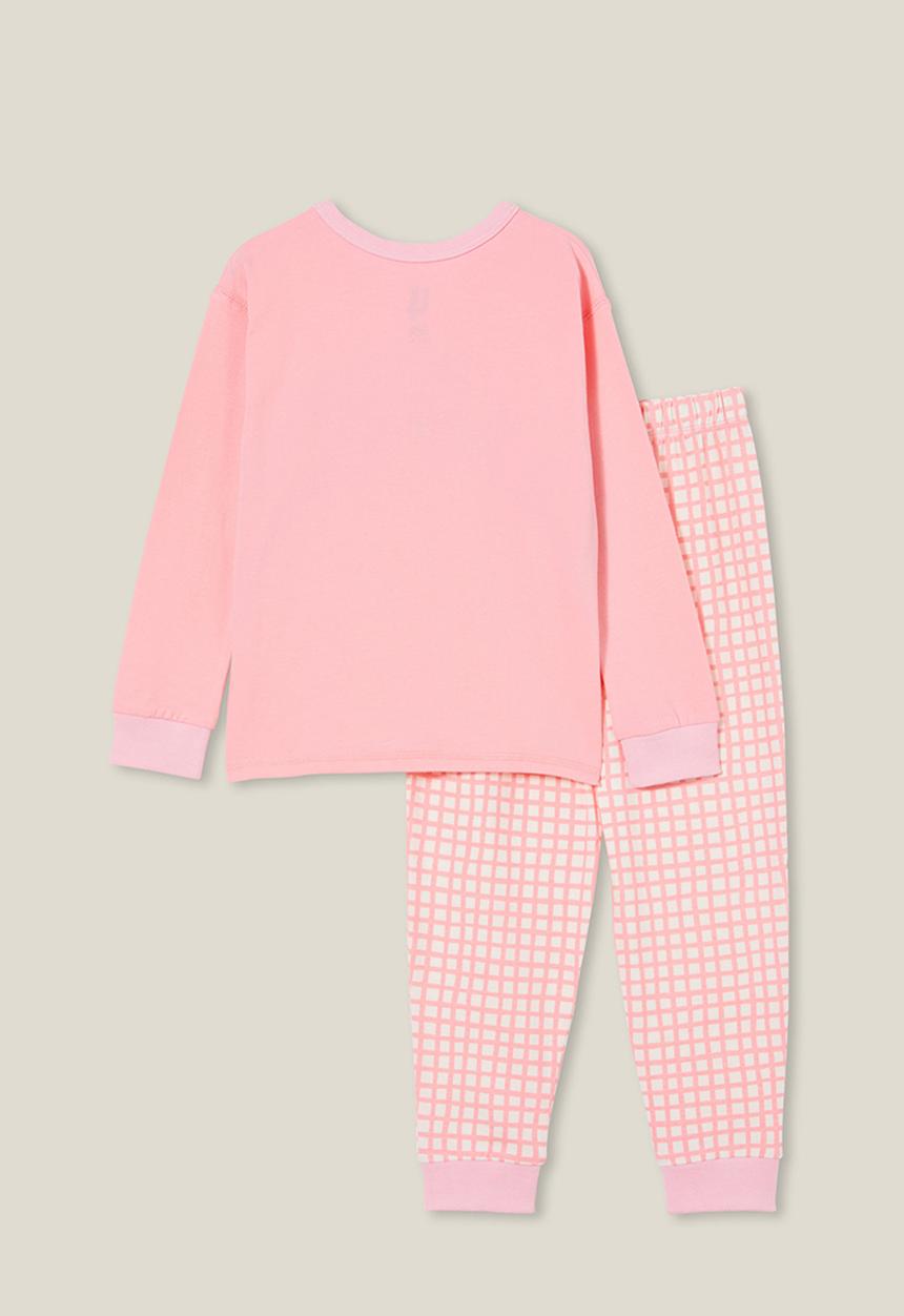 Cotton On - Ava long sleeve pyjama set - coral dreams/glitter rainbow