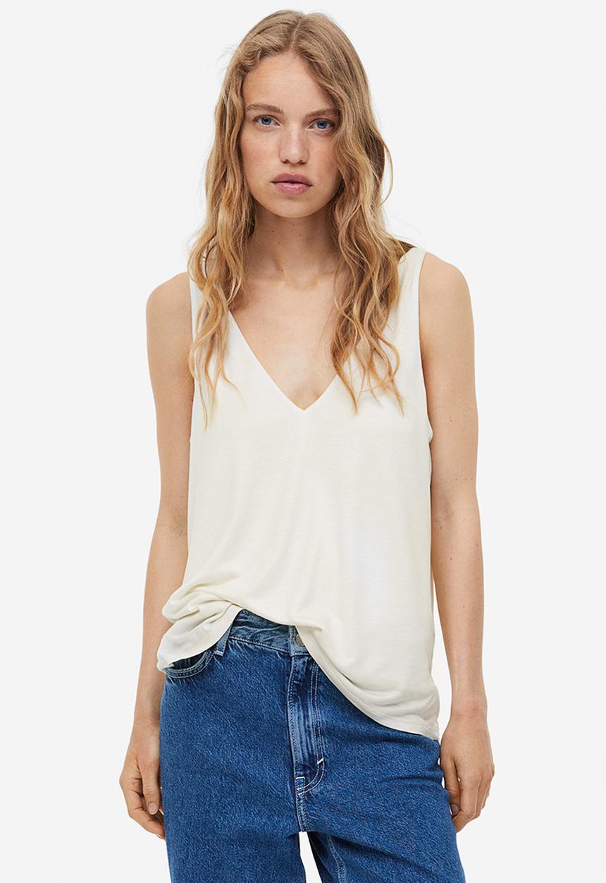 H&M - V-neck vest top - white
