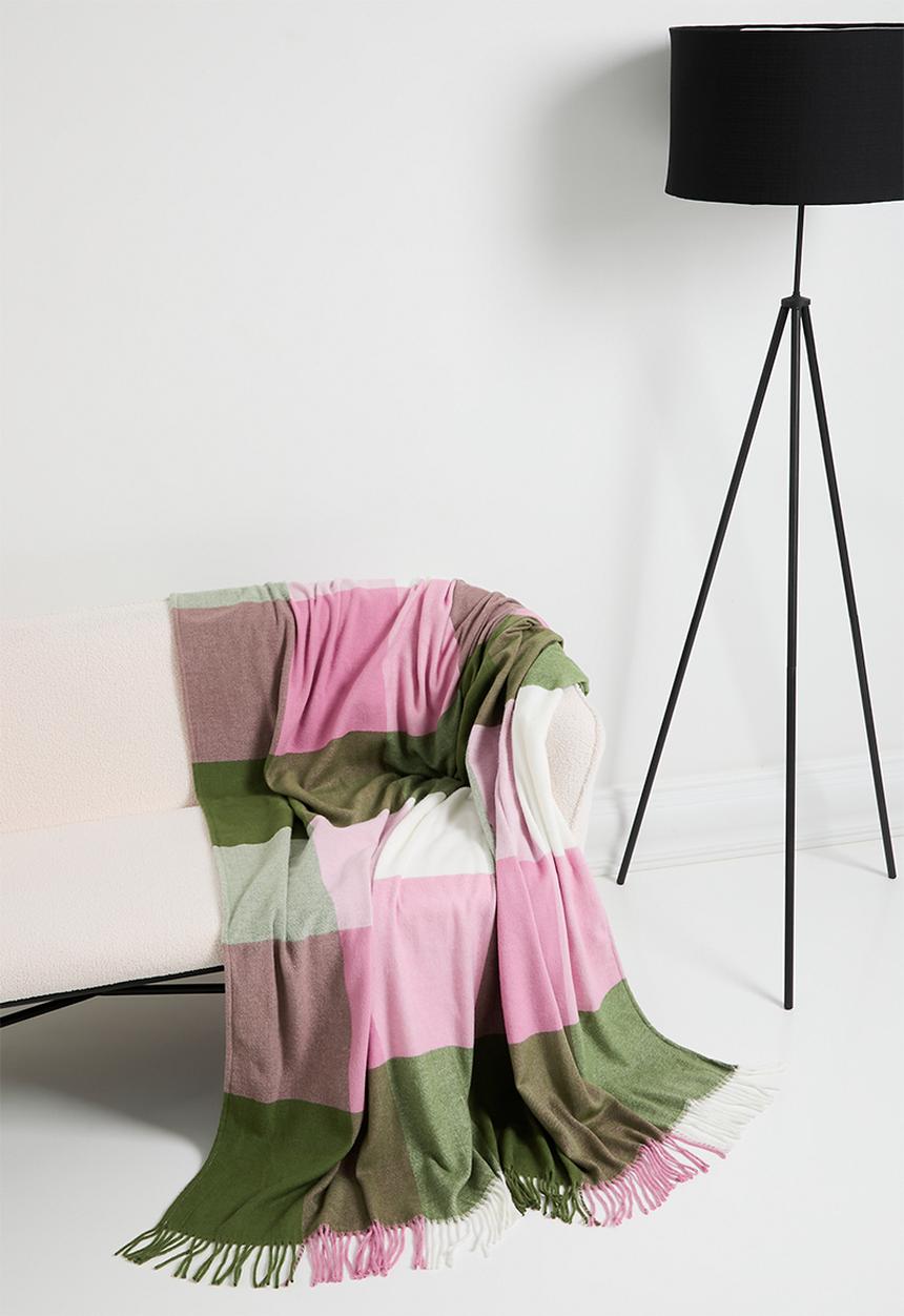 Sixth Floor - Autumn Check Throw - Lilac