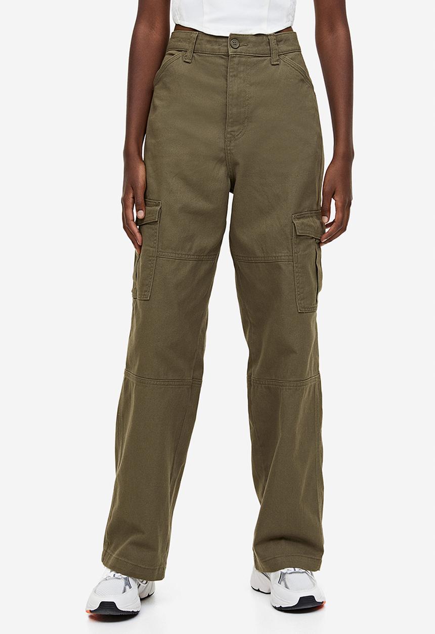H&M - Twill cargo trousers - green
