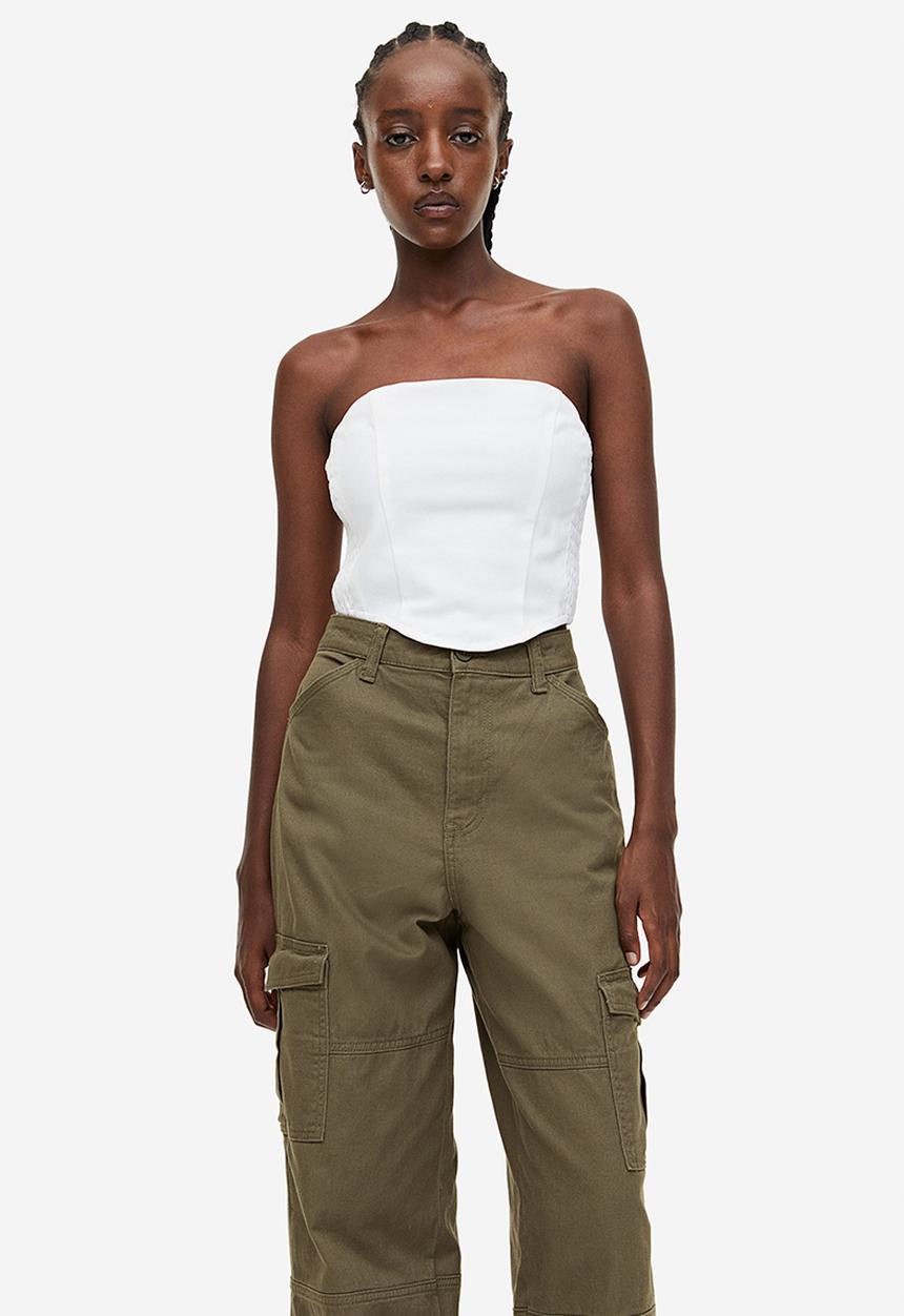H&M - Twill cargo trousers - green