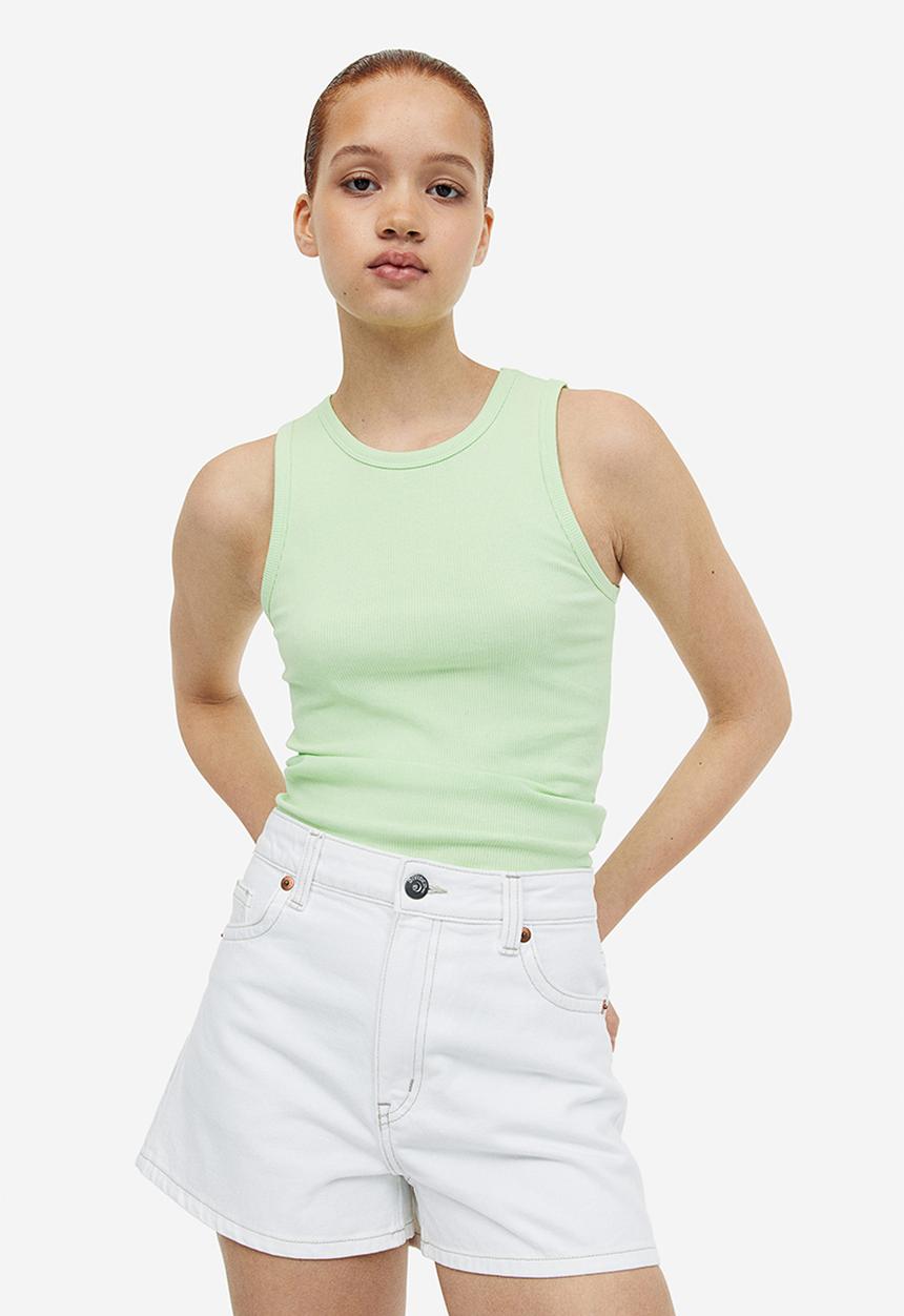 H&M - Ribbed vest top - green