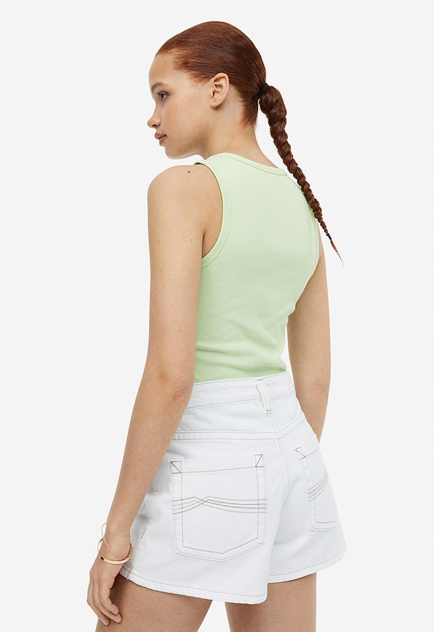 H&M - Ribbed vest top - green