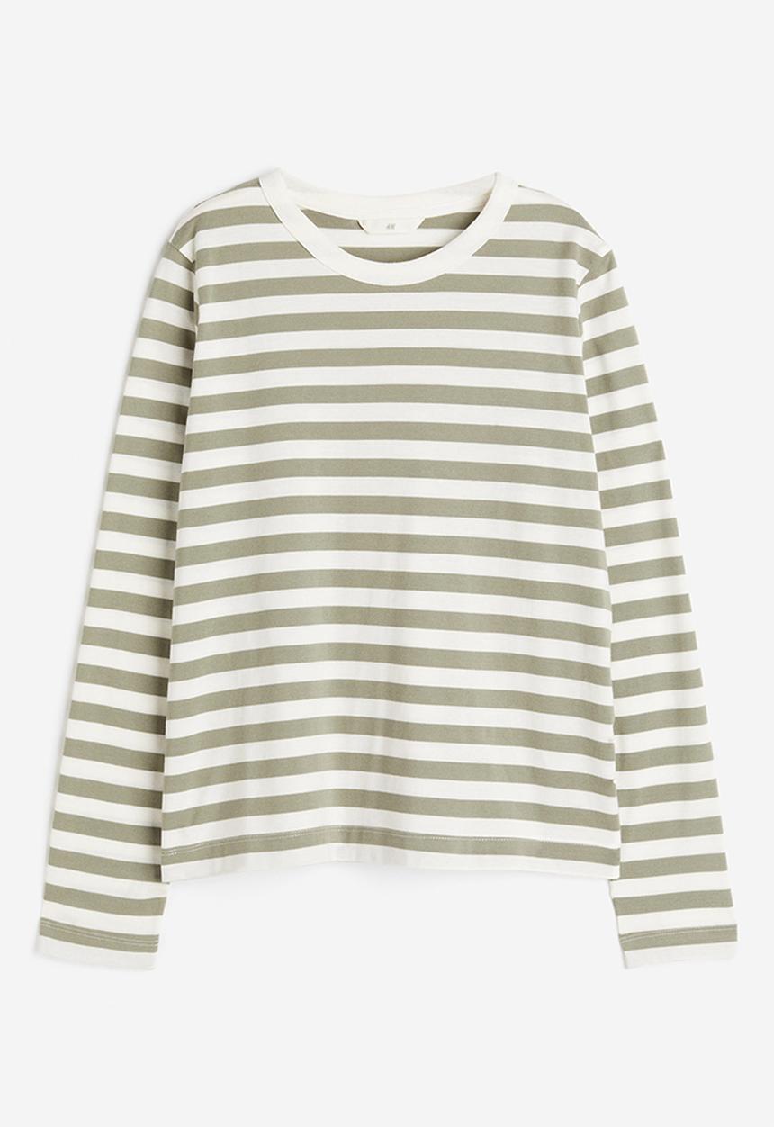 H&M - Cotton jersey top - green, multi