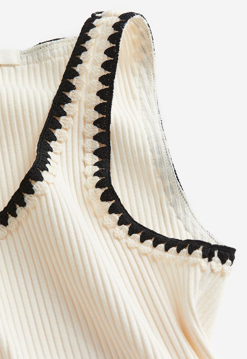 H&M - Ribbed vest top - cream 