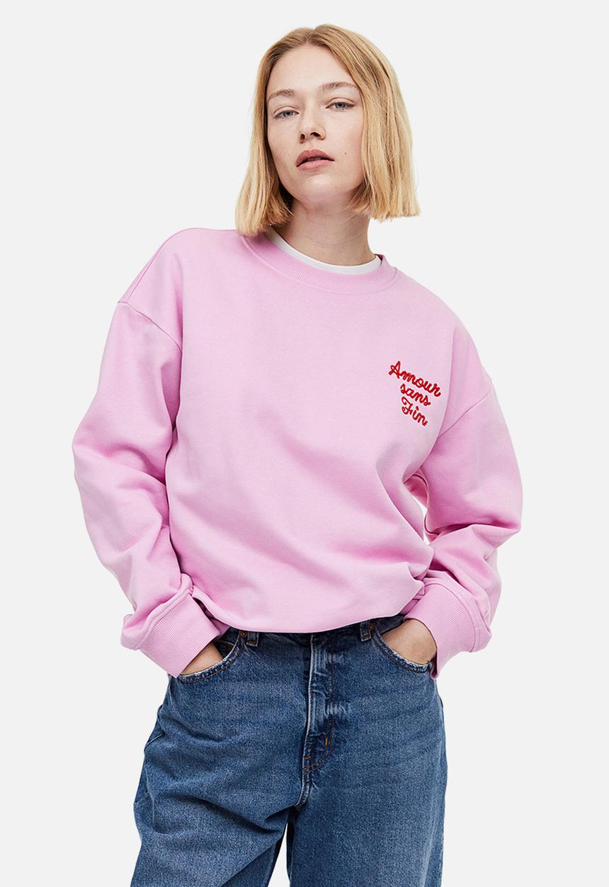 H&M - Crew-neck sweatshirt - light pink/amour