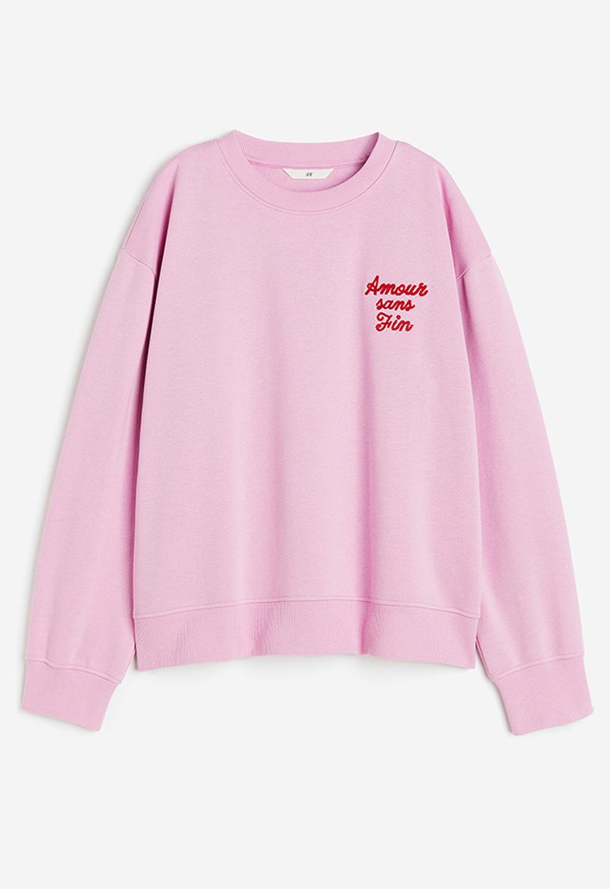 H&M - Crew-neck sweatshirt - light pink/amour