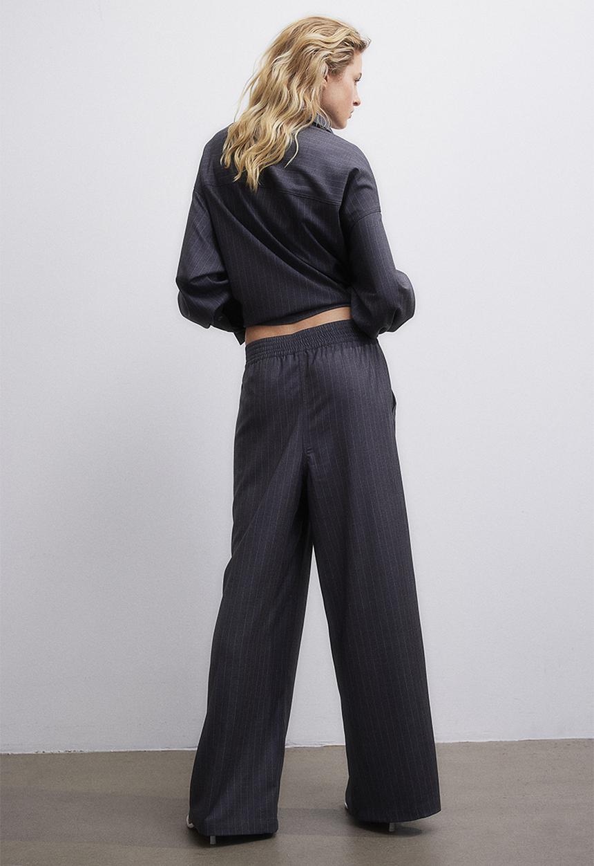 H&M - Wide twill trousers - grey