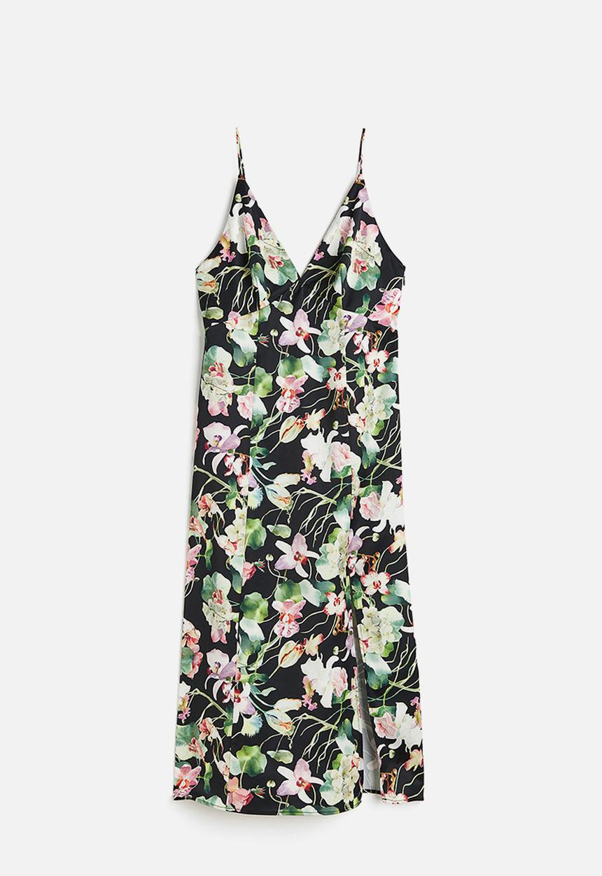 H&M - Satin slip dress - black