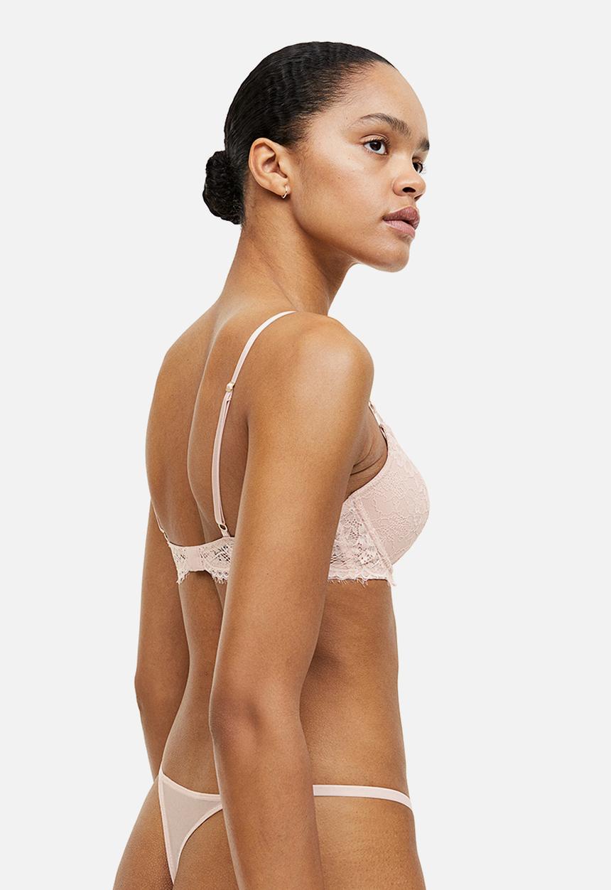 H&M - 3-pack thong briefs - cream/black/light pink