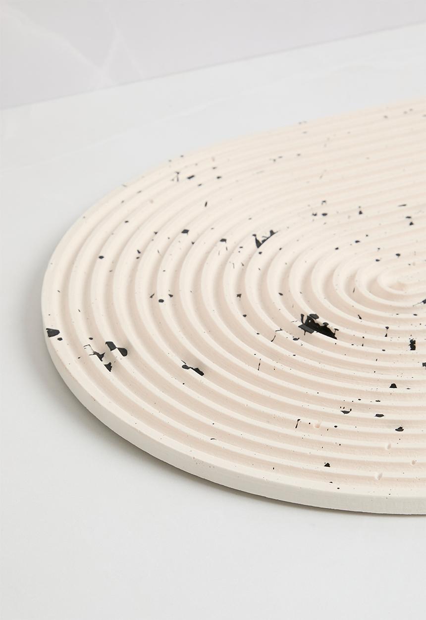 Terrazzo Home - Large Arch Tray - White