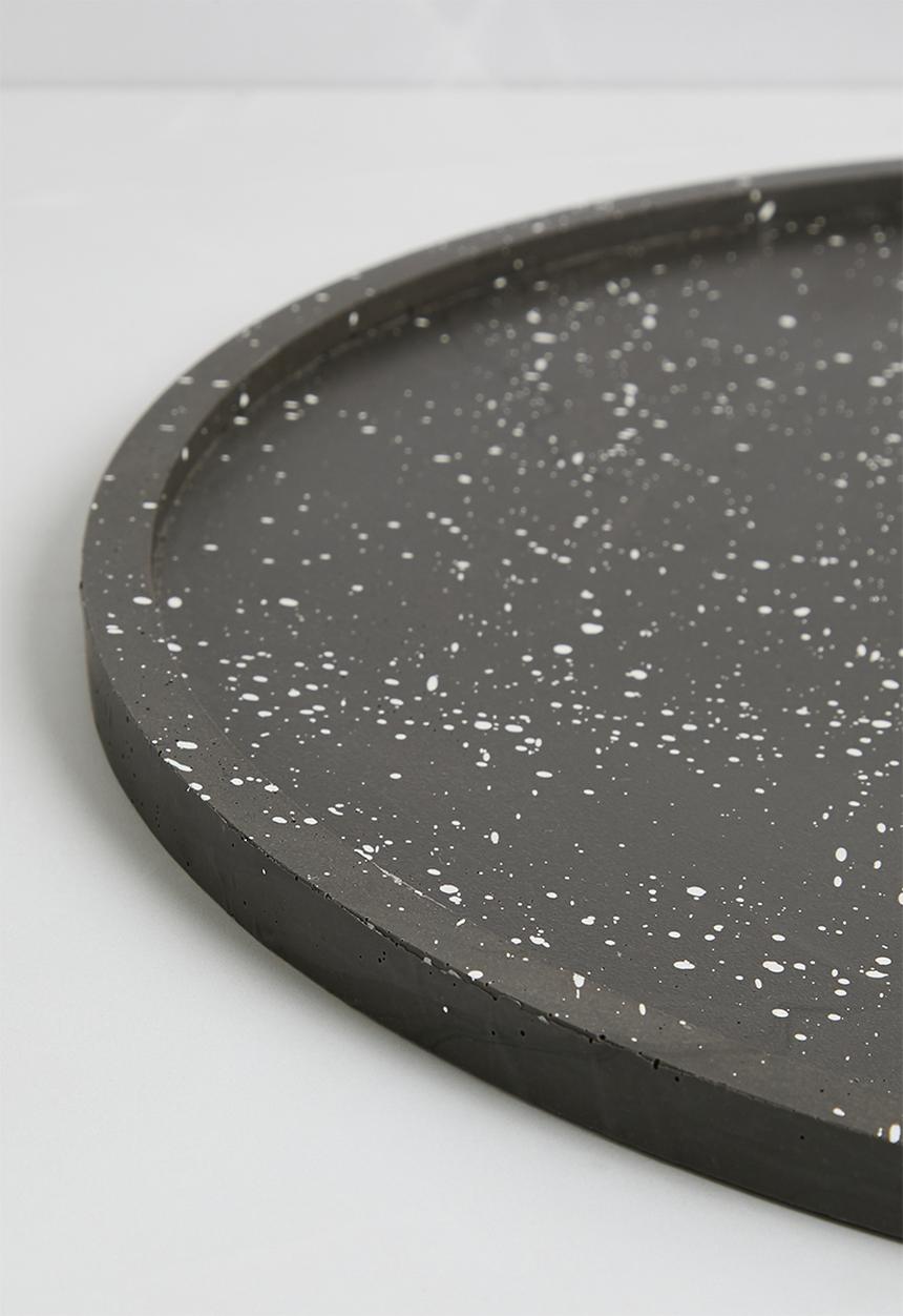 Terrazzo Home - Round Serving Tray - Black
