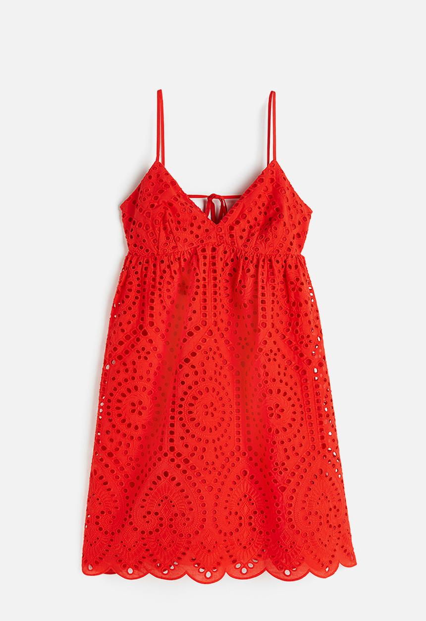 H&M - Broderie anglaise dress - red