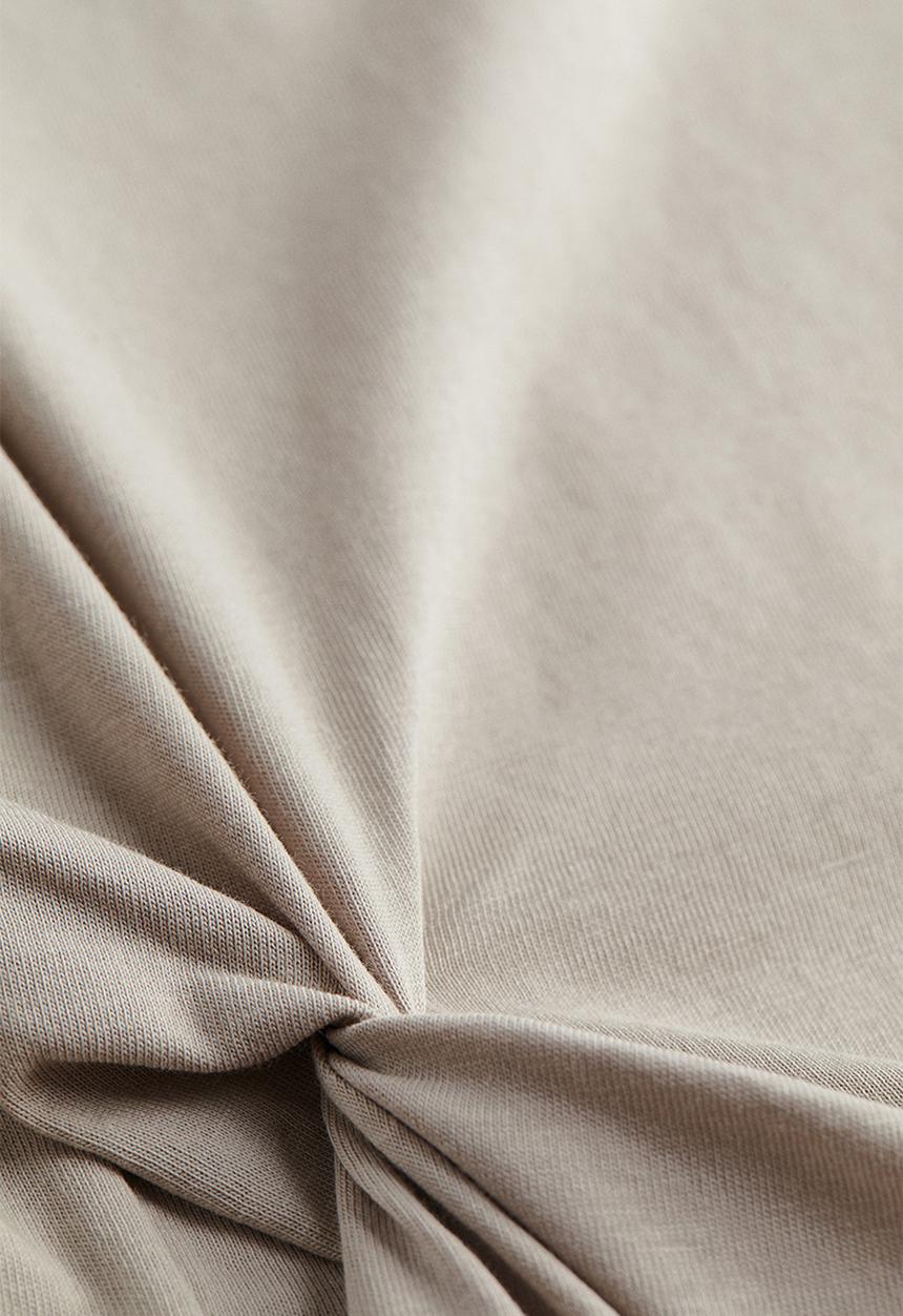 H&M - Appliquéd top - beige, grey